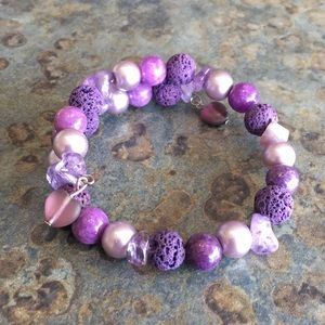 Purple Diffuser Bracelet with Amethyst